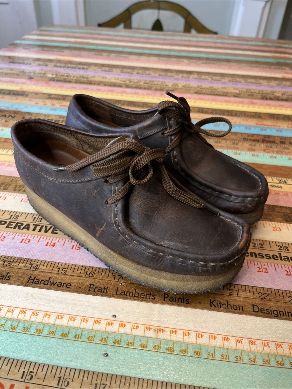 Clarks Originals Wallabee Shoes Brown Leather Women US 6 EU 36 Classic